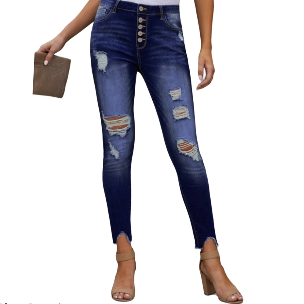 RAW Hi Waist  Distressed Skinny Jeans Size 11